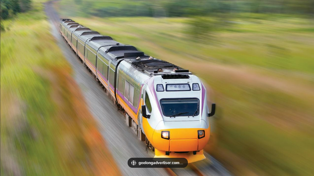 fast train with blurred background
